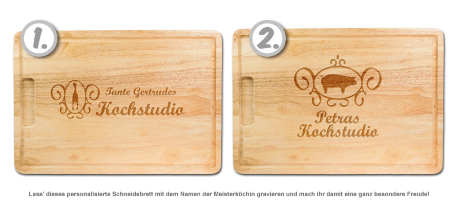 Meisterköchin - personalisiertes Schneidebrett - 2 Meisterköchin - personalisiertes Schneidebrett - 2