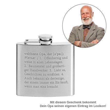 Flachmann mit Gravur - Definition Weltbester Opa - 2 Flachmann mit Gravur - Definition Weltbester Opa - 2