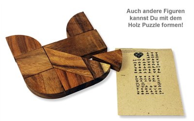 Graviertes Holz Puzzle Herz - Nur Du - 3 Graviertes Holz Puzzle Herz - Nur Du - 3