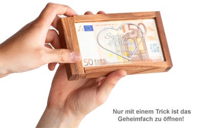 Magische Geldgeschenkbox - Herz Gravur - 3 Magische Geldgeschenkbox - Herz Gravur - 3