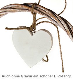 Weidenkorb mit Dekoherz und Henkel - 3 Weidenkorb mit Dekoherz und Henkel - 3