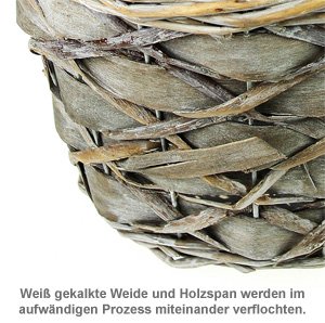 Weidenkorb mit Dekoherz und Henkel - 4 Weidenkorb mit Dekoherz und Henkel - 4