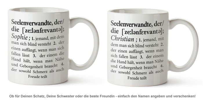 Personalisierte Tasse - Definition Seelenverwandte - 2 Personalisierte Tasse - Definition Seelenverwandte - 2