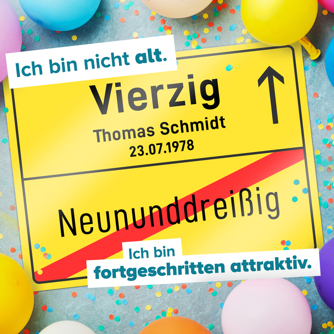 Personalisiertes Ortsschild - 40. Geburtstag - 2 Personalisiertes Ortsschild - 40. Geburtstag - 2