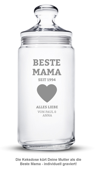 Keksdose mit Gravur - Beste Mama - 2 Keksdose mit Gravur - Beste Mama - 2