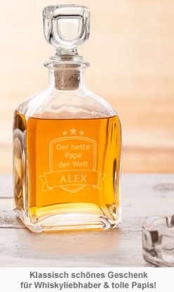 Whisky Karaffe mit Gravur - Bester Papa - 2 Whisky Karaffe mit Gravur - Bester Papa - 2