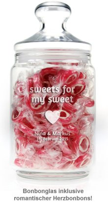 Bonbonglas mit Gravur - Sweets for my sweet - 3 Bonbonglas mit Gravur - Sweets for my sweet - 3