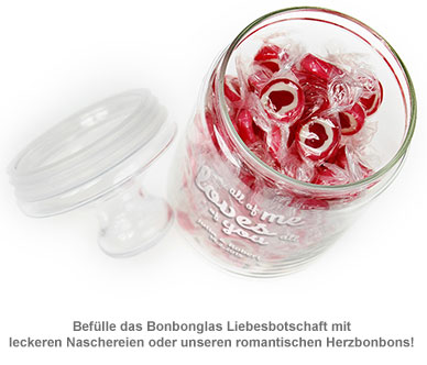 Bonbonglas mit Gravur - Liebesbotschaft - 3 Bonbonglas mit Gravur - Liebesbotschaft - 3