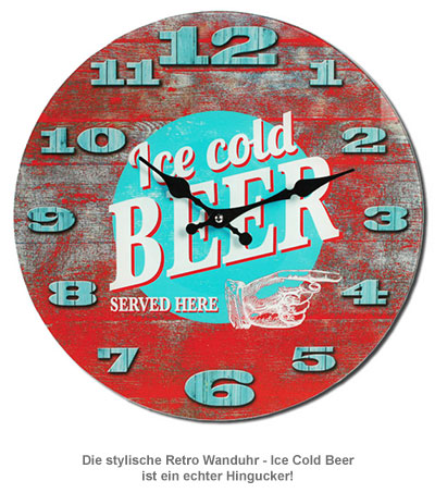 Retro Wanduhr - Ice Cold Beer - 2 Retro Wanduhr - Ice Cold Beer - 2