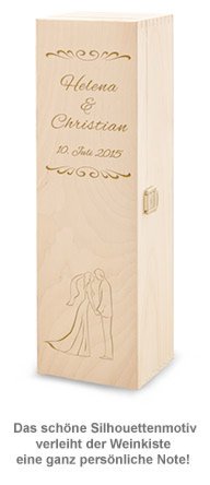 Personalisierte Weinkiste zur Hochzeit - Silhouette - 3 Personalisierte Weinkiste zur Hochzeit - Silhouette - 3