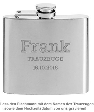 Flachmann mit Gravur - Trauzeuge - 2 Flachmann mit Gravur - Trauzeuge - 2