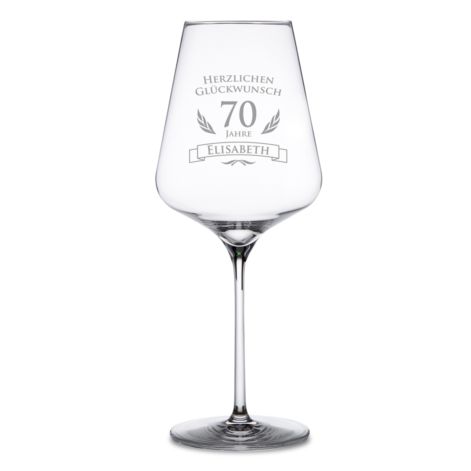 Weinglas zum 70. Geburtstag edle individuelle Geschenkidee