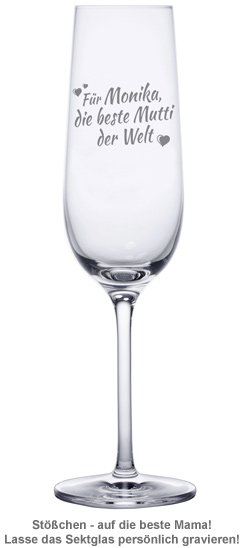 Sektglas mit Gravur - Beste Mama - 2 Sektglas mit Gravur - Beste Mama - 2