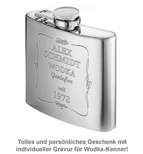 Flachmann mit Gravur - Wodka Genießer - 2 Flachmann mit Gravur - Wodka Genießer - 2