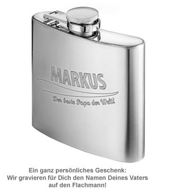 Flachmann mit Gravur - Der Beste Papa - 2 Flachmann mit Gravur - Der Beste Papa - 2