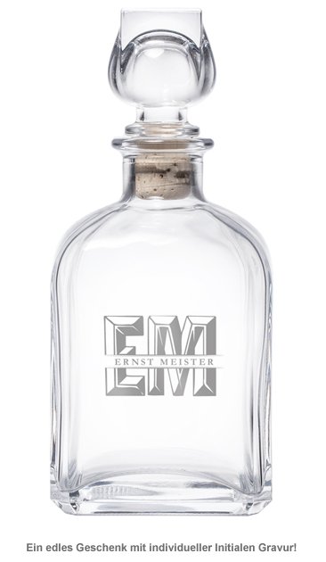 Whisky Karaffe mit Gravur - mit XL Initialen - 2 Whisky Karaffe mit Gravur - mit XL Initialen - 2