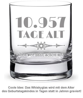 Whiskyglas mit Gravur - Alter in Tagen - 2 Whiskyglas mit Gravur - Alter in Tagen - 2