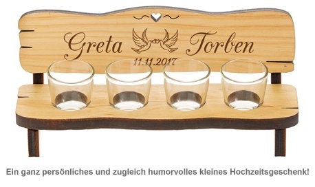 Personalisierte Vierer Schnapsbank - Hochzeit - 2 Personalisierte Vierer Schnapsbank - Hochzeit - 2