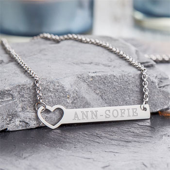Kette mit Herzstanze - Namensgravur - 2 Kette mit Herzstanze - Namensgravur - 2