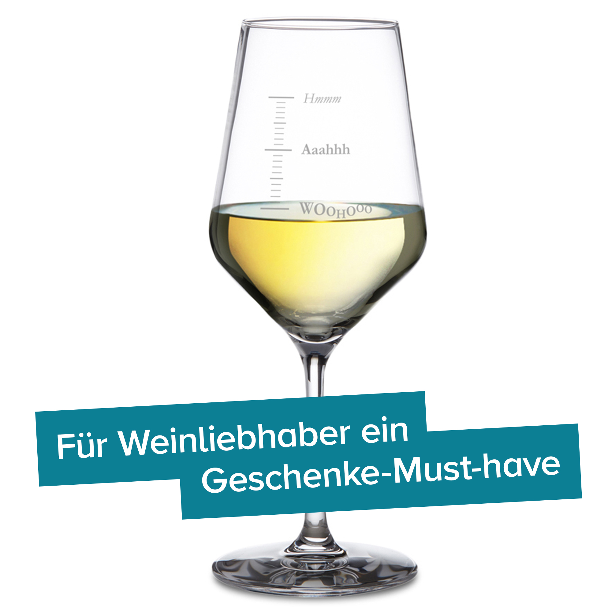 Weißweinglas mit Gravur - Woohooo - 3 Weißweinglas mit Gravur - Woohooo - 3