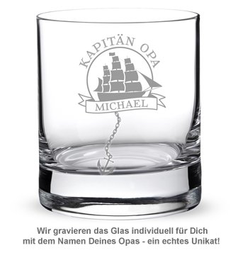 Personalisiertes Rumglas für Opa - Segelschiff - 2 Personalisiertes Rumglas für Opa - Segelschiff - 2