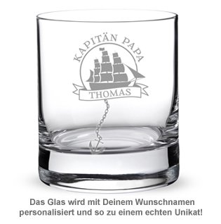 Personalisiertes Rumglas für Papa - Segelschiff - 2 Personalisiertes Rumglas für Papa - Segelschiff - 2