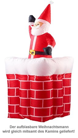 Aufblasbarer Weihnachtsmann mit Schornstein - 180 cm - 2 Aufblasbarer Weihnachtsmann mit Schornstein - 180 cm - 2