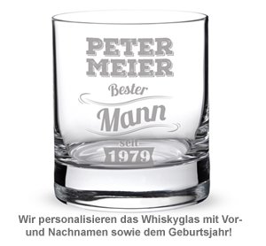 Whiskyglas mit Gravur - Bester Mann - 2 Whiskyglas mit Gravur - Bester Mann - 2