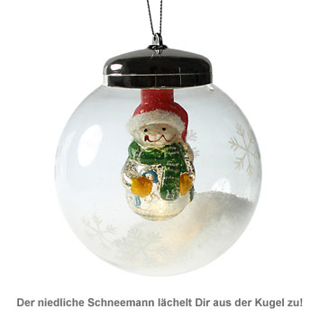 LED Weihnachtskugel - Schneemann - 2 LED Weihnachtskugel - Schneemann - 2