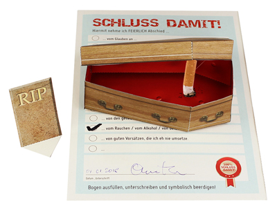 Sarg Bastelset für gute Vorsätze - Schluss damit - 5 Sarg Bastelset für gute Vorsätze - Schluss damit - 5