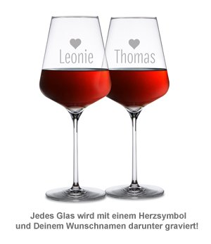 Personalisierter Flaschenträger mit Weingläsern - Liebesspruch - 3 Personalisierter Flaschenträger mit Weingläsern - Liebesspruch - 3