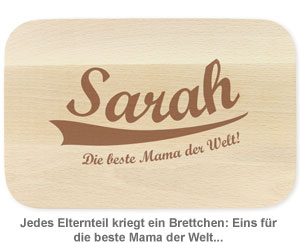 Frühstücksbrettchen Set mit Gravur - Die besten Eltern - 2 Frühstücksbrettchen Set mit Gravur - Die besten Eltern - 2