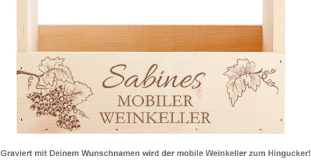 Flaschenträger mit Gravur - Mobiler Weinkeller - 2 Flaschenträger mit Gravur - Mobiler Weinkeller - 2