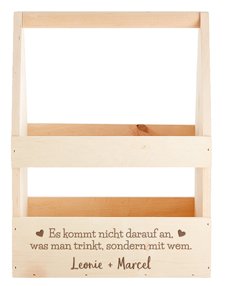 Flaschenträger mit Gravur für Paare - Liebesspruch - 4 Flaschenträger mit Gravur für Paare - Liebesspruch - 4