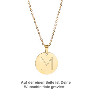 Runder Kettenanhänger Gold - Sternbild mit Initiale - 2 Runder Kettenanhänger Gold - Sternbild mit Initiale - 2