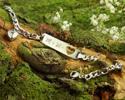 Armband mit Herzstanze Silber - Initialengravur - 4 Armband mit Herzstanze Silber - Initialengravur - 4