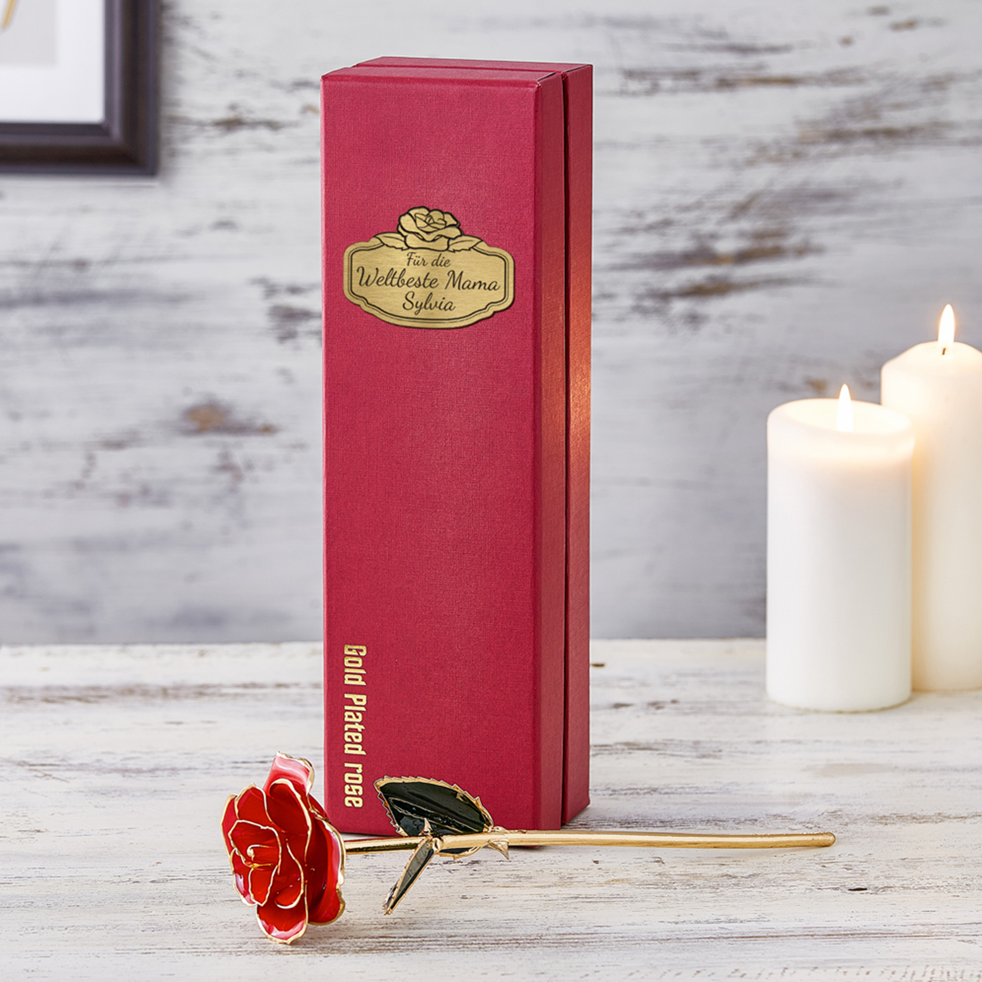 Vergoldete Rose mit Geschenkbox - Weltbeste Mama - 2 Vergoldete Rose mit Geschenkbox - Weltbeste Mama - 2