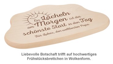 Wolkenbrettchen mit Gravur - Spruch Papa - 2 Wolkenbrettchen mit Gravur - Spruch Papa - 2