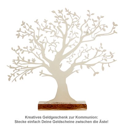 Baum mit Sockel graviert - Kommunion (groß) - 2 Baum mit Sockel graviert - Kommunion (groß) - 2