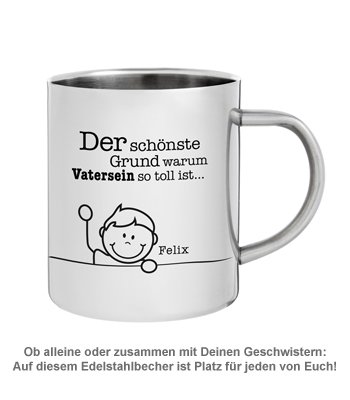 Edelstahlbecher bedruckt - Warum Vatersein so toll ist - 2 Edelstahlbecher bedruckt - Warum Vatersein so toll ist - 2