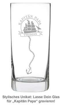 Cocktailglas mit Gravur für Papa - Segelschiff - 2