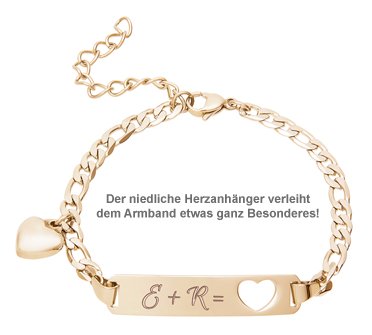 Armband mit Herzstanze Gold - Initialengravur - 2 Armband mit Herzstanze Gold - Initialengravur - 2
