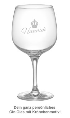 Gin Glas mit Gravur - Königin Krone - 2 Gin Glas mit Gravur - Königin Krone - 2
