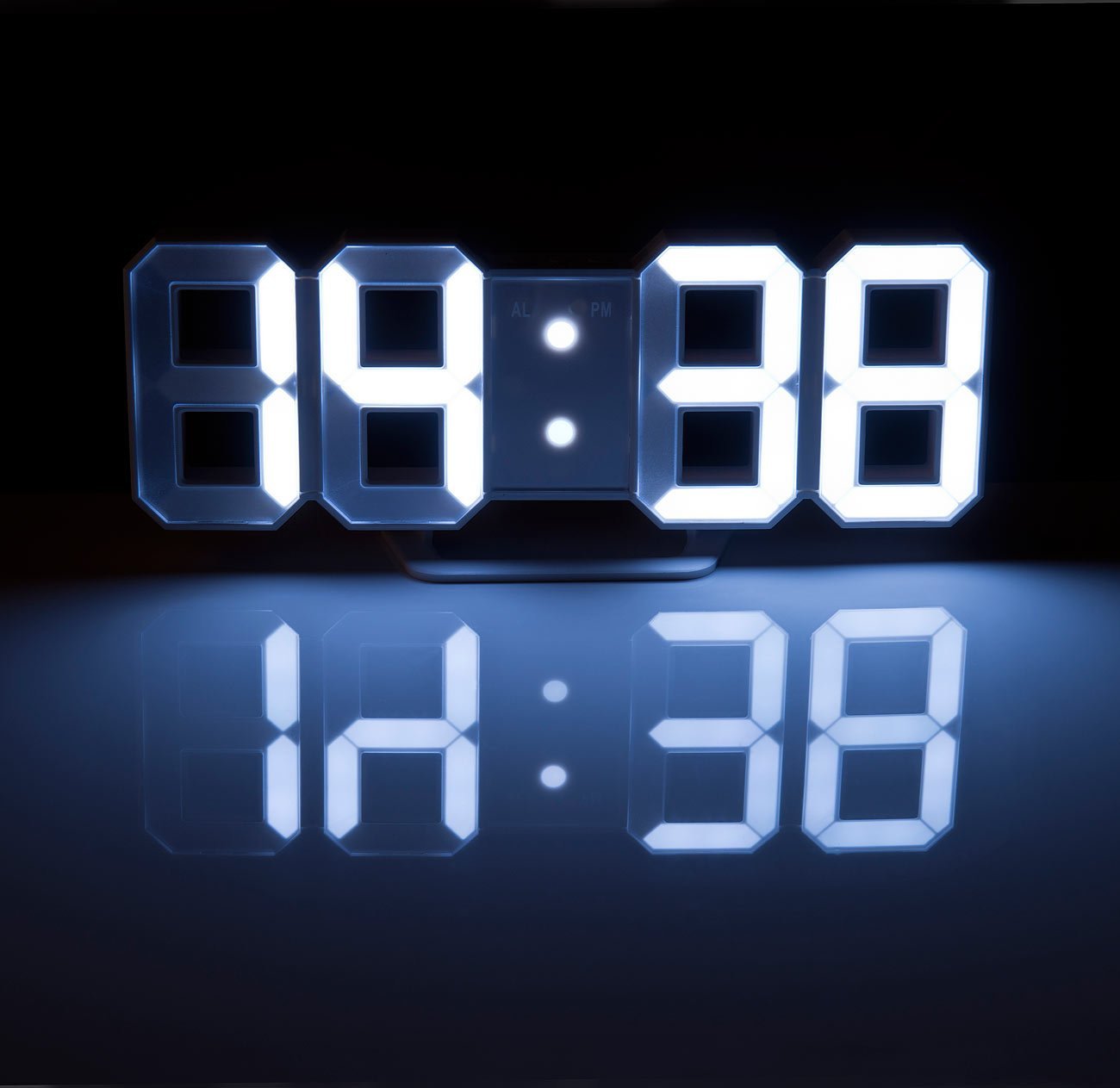 3D Digitaluhr mit Wecker - 2in1 LED Wanduhr Tischuhr - 2 3D Digitaluhr mit Wecker - 2in1 LED Wanduhr Tischuhr - 2
