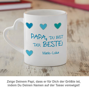Fototasse mit Herzhenkel - Papa ist der Beste - 2 Fototasse mit Herzhenkel - Papa ist der Beste - 2