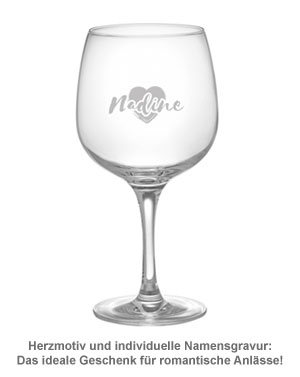Gin Glas mit Gravur - Herz - 2 Gin Glas mit Gravur - Herz - 2