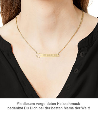 Kette mit Herzstanze Gold - Beste Mama - 2 Kette mit Herzstanze Gold - Beste Mama - 2