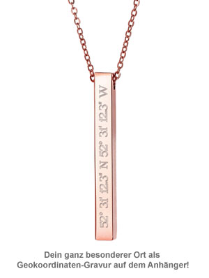 Kette mit Stabanhänger Rosegold - Geokoordinaten - 2 Kette mit Stabanhänger Rosegold - Geokoordinaten - 2