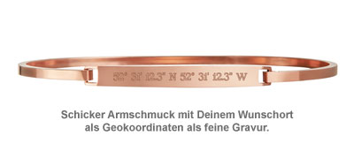 Armreif Rosegold mit Gravur - Geokoordinaten - 2 Armreif Rosegold mit Gravur - Geokoordinaten - 2