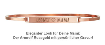 Armreif Rosegold mit Gravur - Mama Name - 2 Armreif Rosegold mit Gravur - Mama Name - 2